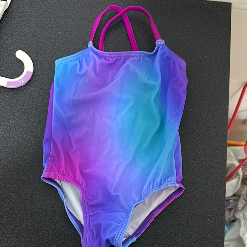 Amazon Essentials Blue and Purple One Piece Swimsuit